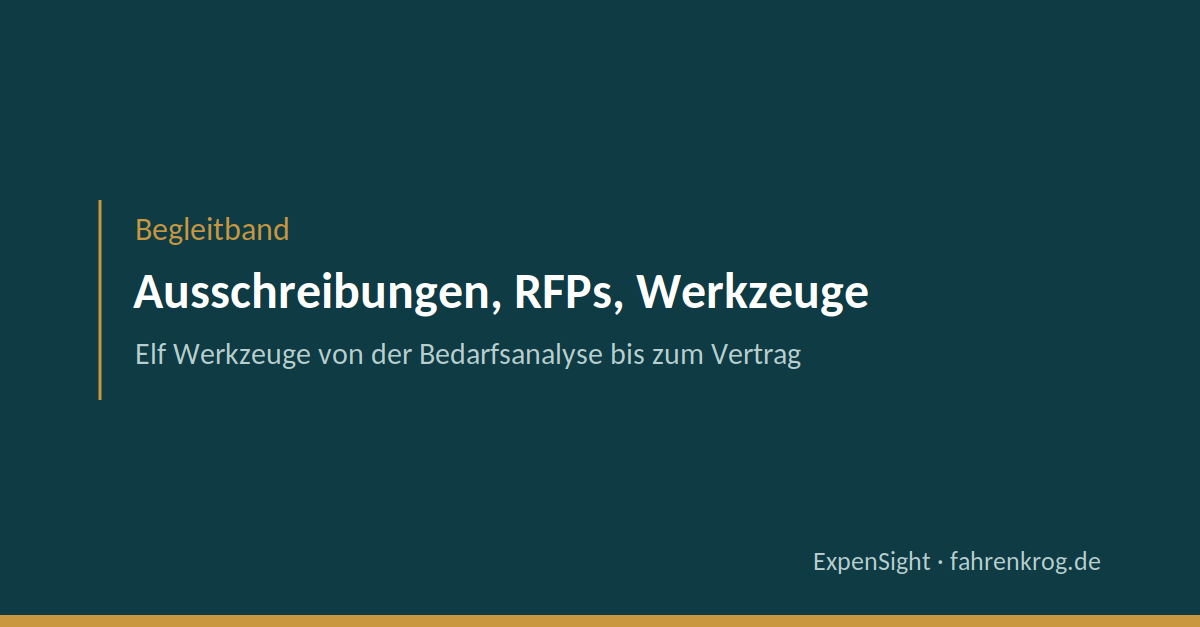 Grafik zum Begleitband Ausschreibungen, RFPs, Werkzeuge zum Fachbuch Corporate Travel Management von Philipp Fahrenkrog